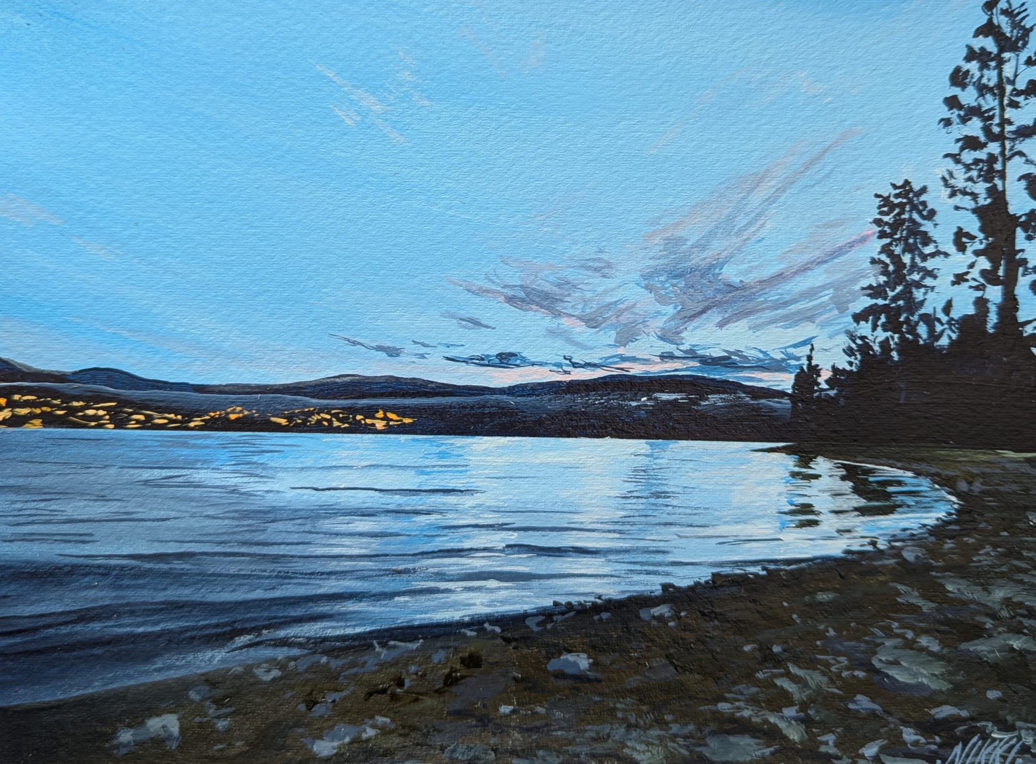 Shoreline evening light