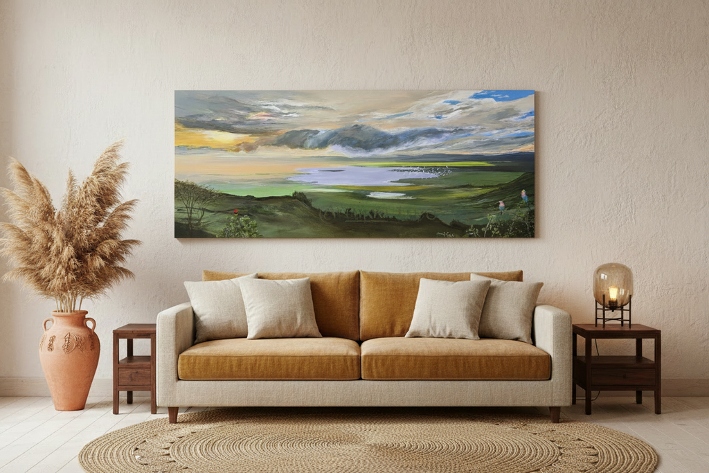 Savanna Panorama – Unframed Canvas Above Sofa