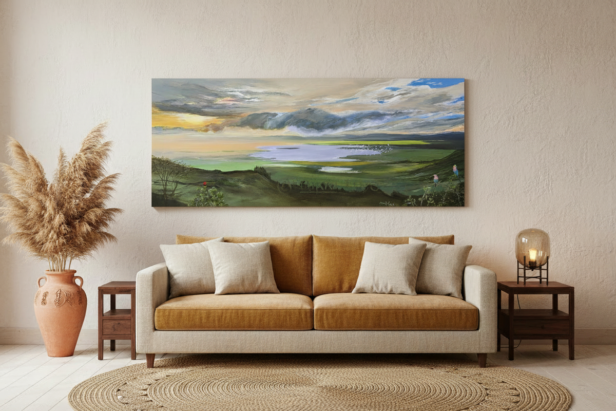 Savanna Panorama – Unframed Canvas Above Sofa